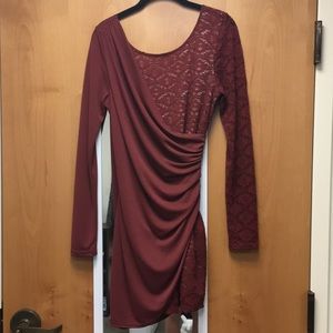 Maroon lace dress